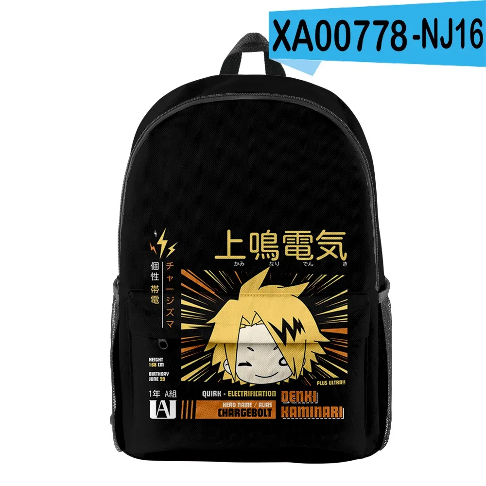 luxe populaire denki kaminari élève bookbag cahier sacs à dos impression 3d oxford imperméable garçons/filles voyage sacs à dos