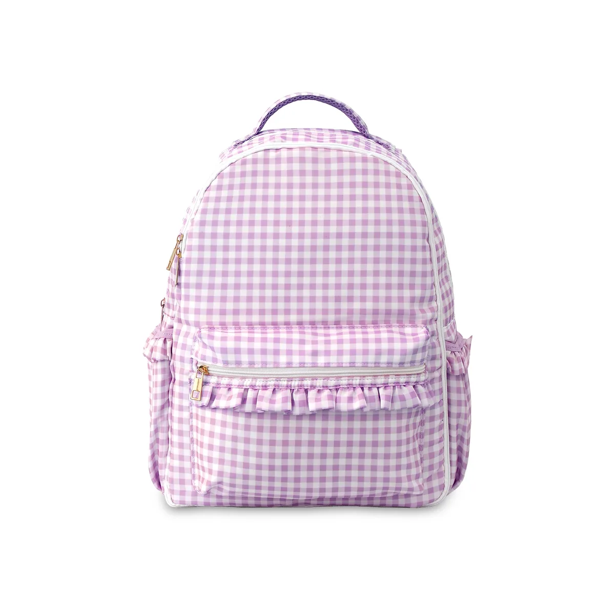 sac à dos à volants vichy pour filles, avec manches porte-crayons, multi-poches, grande capacité pour adolescents, sac à dos de voyage pour la rentrée scolaire