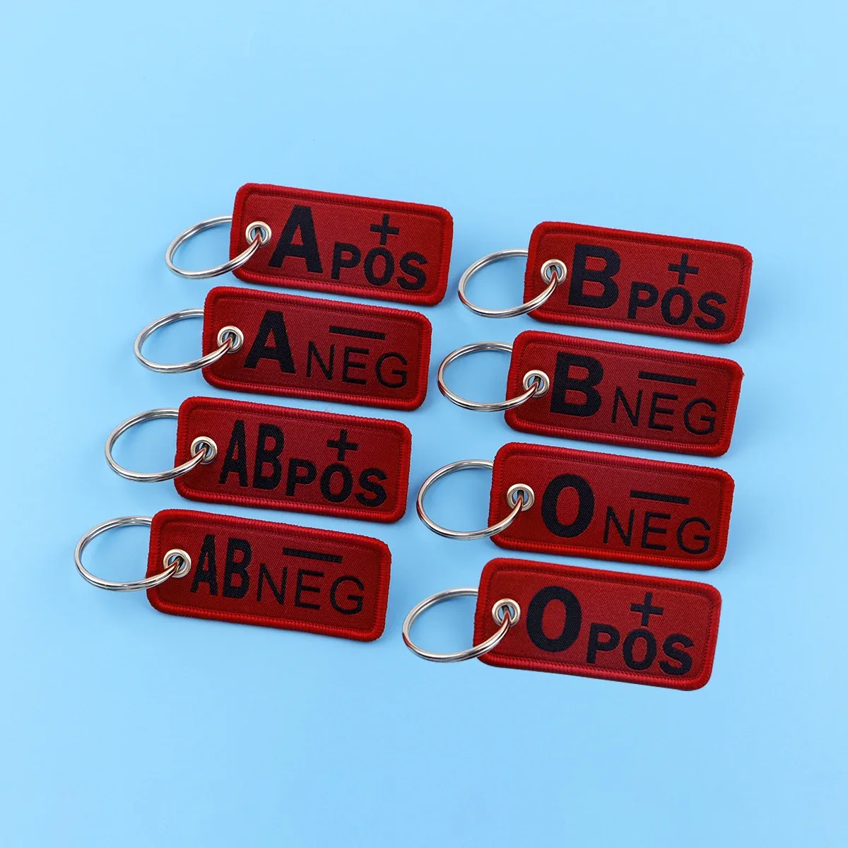 cadenas polyester serrure tsa groupe sanguin brodé rouge lettres urgences médicales sac dos bagages voyage