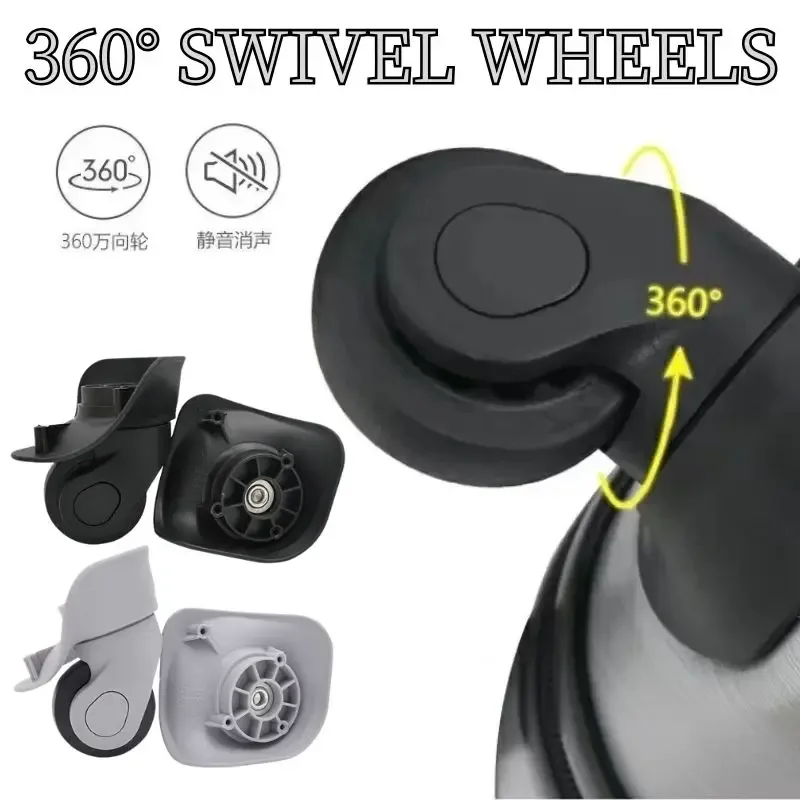 2 pièces roues de bagages de remplacement pour valises roues en caoutchouc silencieuses pièces de chariot réparation main spinner roulette universelle