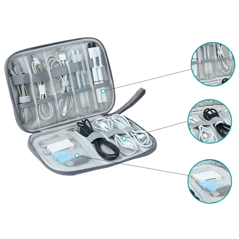 sac de rangement portable pour câbles de téléphone, organiseur d'accessoires électroniques, sac étanche pour câbles usb, chargeurs et prises