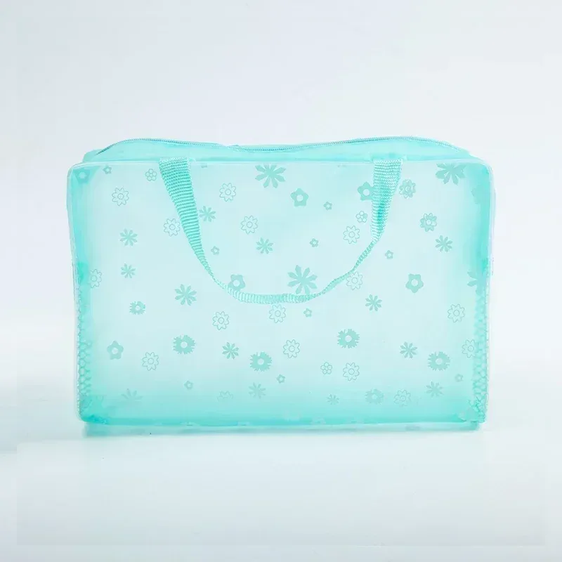 sac à cosmétiques transparent en pvc, 1 pièce, trousse de maquillage transparente pour femmes et filles, trousse de beauté étanche à fermeture éclair, sac à main de voyage, trousse de toilette