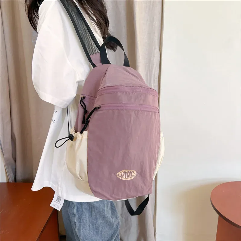 sac à dos universitaire décontracté pour femme, sac à dos en nylon imperméable pour ordinateur portable, sac à dos de voyage de grande capacité, sac à dos de sport et de gym, mode pour femme, 03