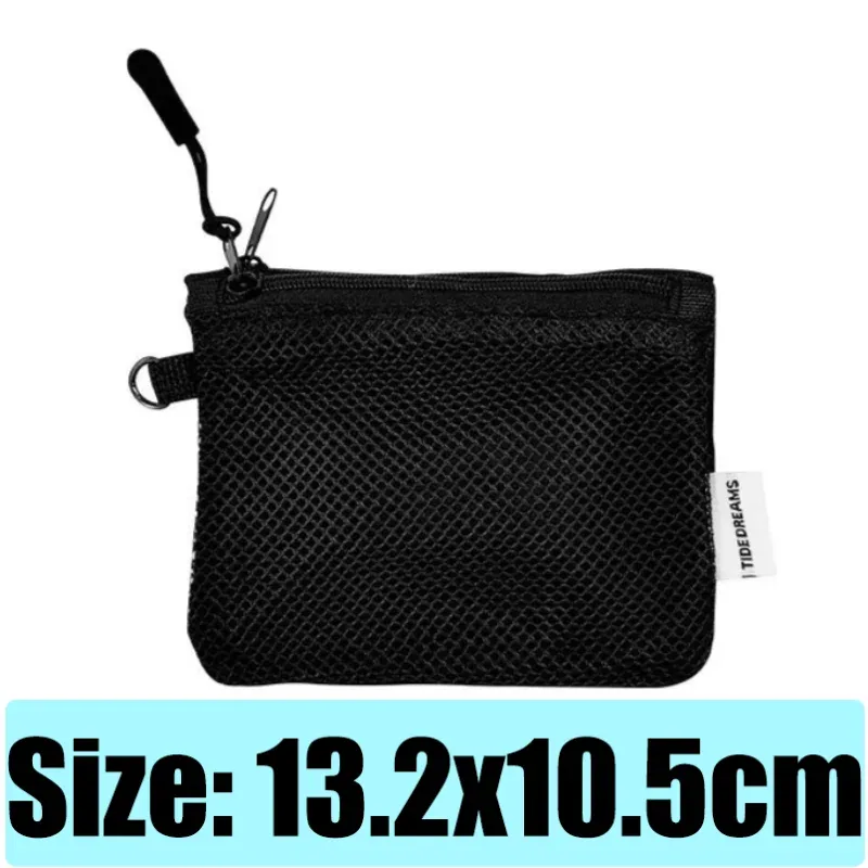 sac de rangement en maille respirante à double couche, pochette à fermeture éclair portable pour cosmétiques et maquillage, organisateur de toilette de voyage, pochette de rangement pour papeterie