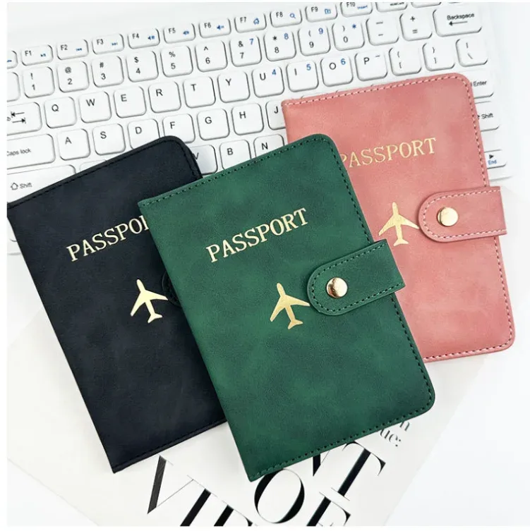 couverture de passeport à loquet d'avion unisexe, couverture de passeport de voyage, porte-carte d'identité, porte-carte de crédit, porte-passeport, accessoires de voyage