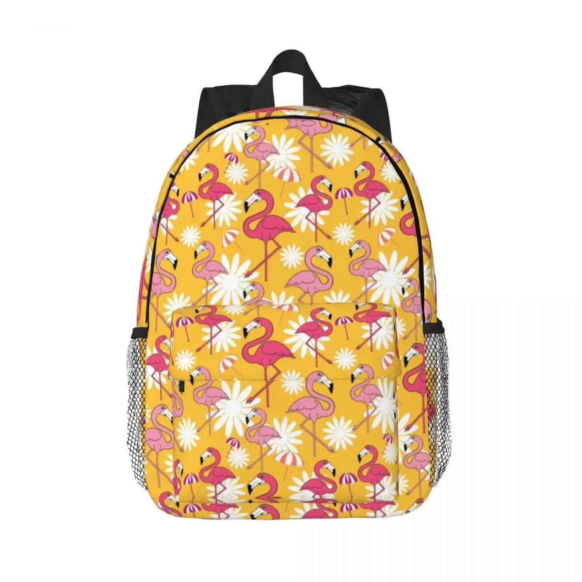 sac à dos à motif sans couture pour femmes et hommes, sac à livres pour étudiants, convient aux sacs pour ordinateur portable 15 pouces, plantes tropicales, flamant rose, oiseau