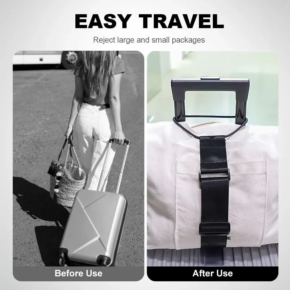 ceinture bagage polyester noir anneaux métalliques ajustable anti chute voyage polyvalente transport sac main vestes