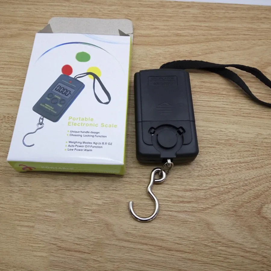 40kg multifonctionnel mini électronique numérique portable balance suspendue pèse outil pour pêche bagages valise voyage crochet balances