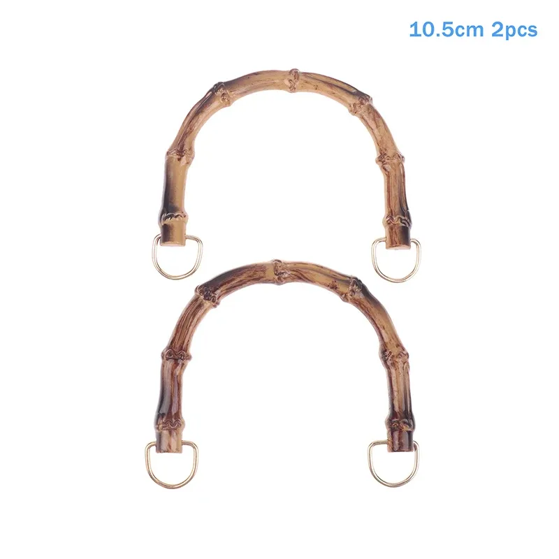 poignée sac plastique bambou ornamentation marron clair anses incurvées boucles dorées projet bricolage usage polyvalent remplacement sac main sacs paille bricolage
