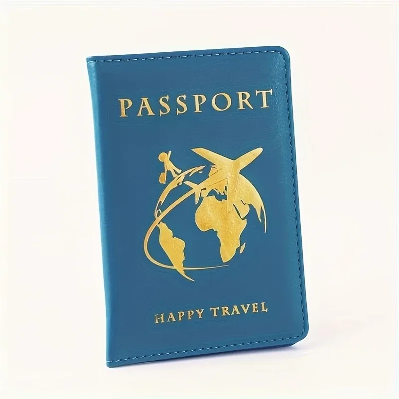 1 porte-passeport haut de gamme – portefeuille de voyage compact et pliable avec motif carte du monde pour carte de vaccination et carte d'identité
