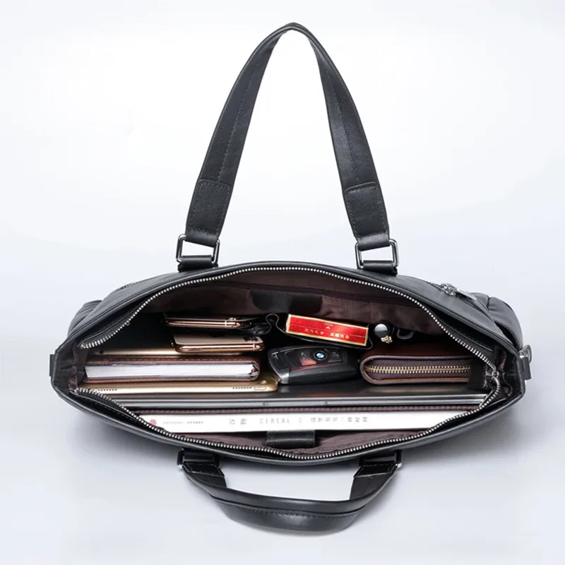 nouveaux hommes en cuir véritable sac à main commercial sacs à bandoulière en peau de vache homme porte-documents sac de messager décontracté sac de voyage sacs pour ordinateur portable
