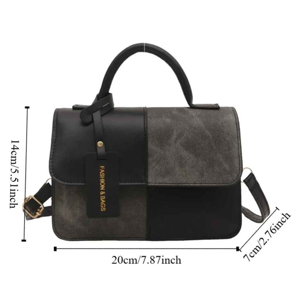 sac à bandoulière femme tendance color block, mini sac de voyage portable style coréen, sac carré petit format en pu grande capacité pour étudiante