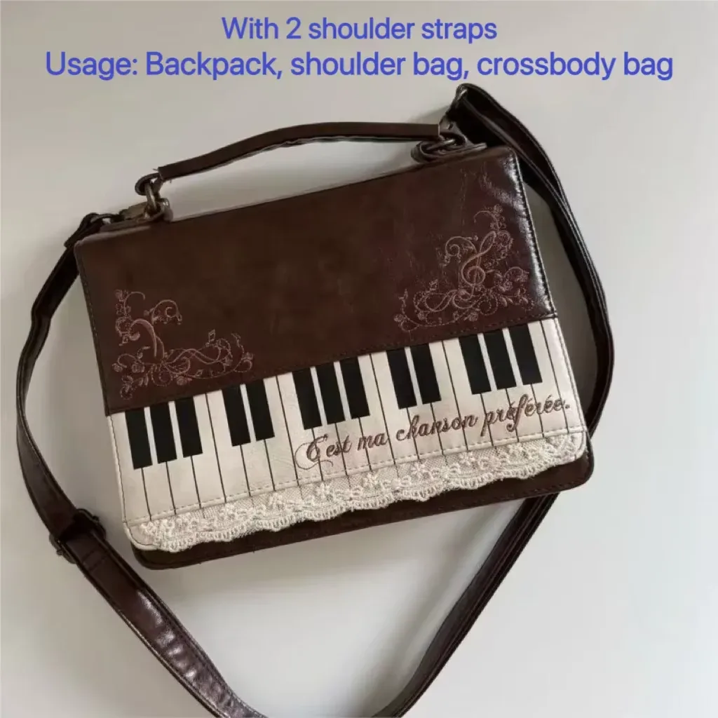 nouveau sac à bandoulière vintage piano pour femmes, sac à bandoulière marron y2k pour filles, sac ita transparent, sac à dos personnalisé, sacs à main esthétiques