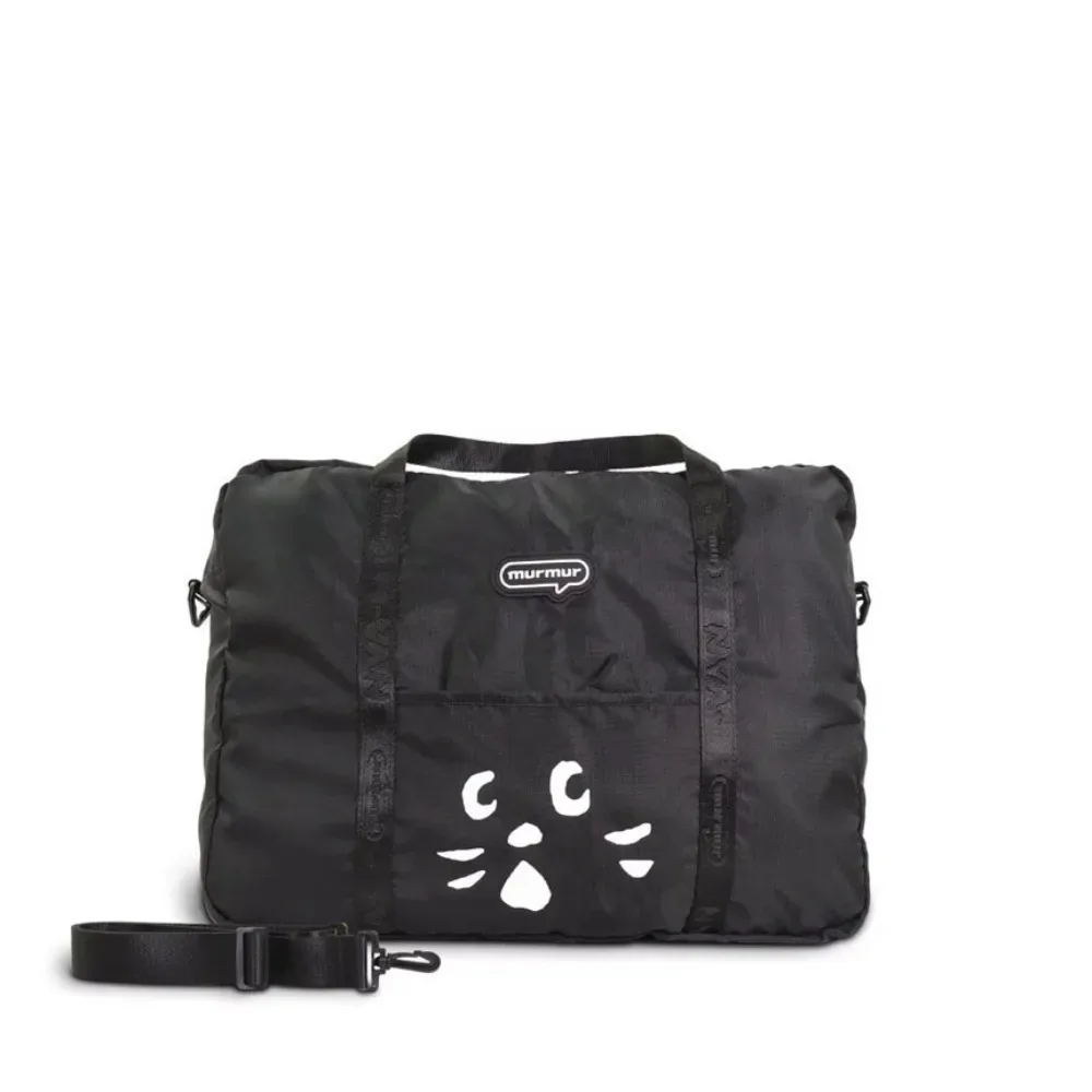 sac à bandoulière en nylon motif chat de dessin animé, sac de voyage avec séparation humide/sèche, sac de sport portable multi-poches.