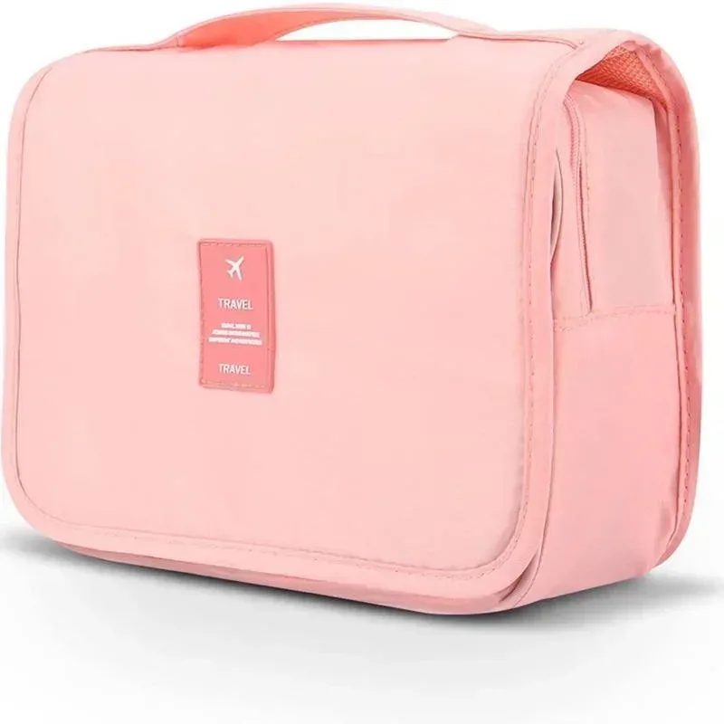 nouvelle trousse de toilette de voyage imperméable grande capacité pour femmes, organisateur de maquillage suspendu avec crochet pour salle de bain