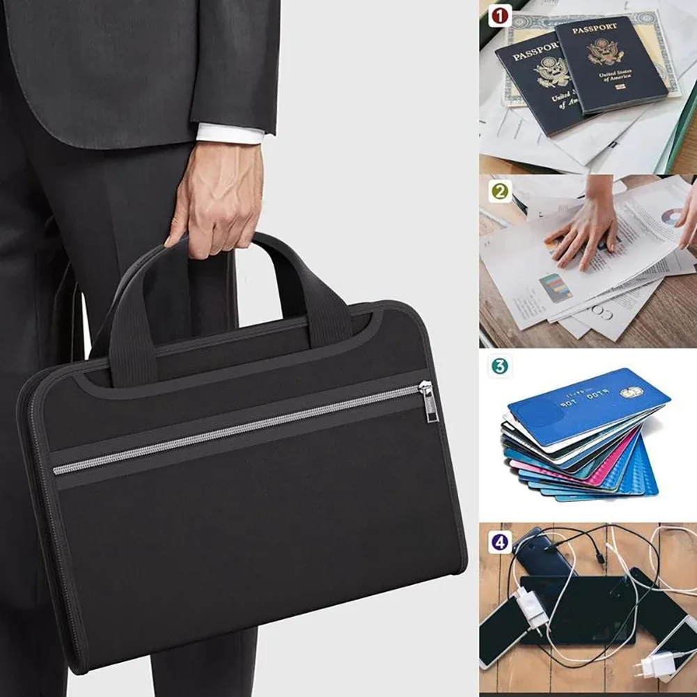 sac de document de document imperméable de grande capacité sac de rangement sûr avec une fermeture à glissière organisateur de fichiers pour les affaires