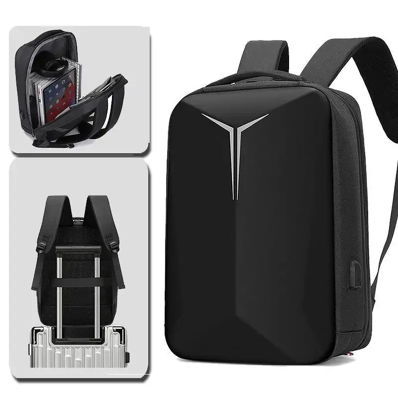 sac à dos d'affaires de grande capacité pour hommes, coque rigide, haut sens, décontracté, étanche, réfléchissant, pour ordinateur portable, usb, cartable pour hommes