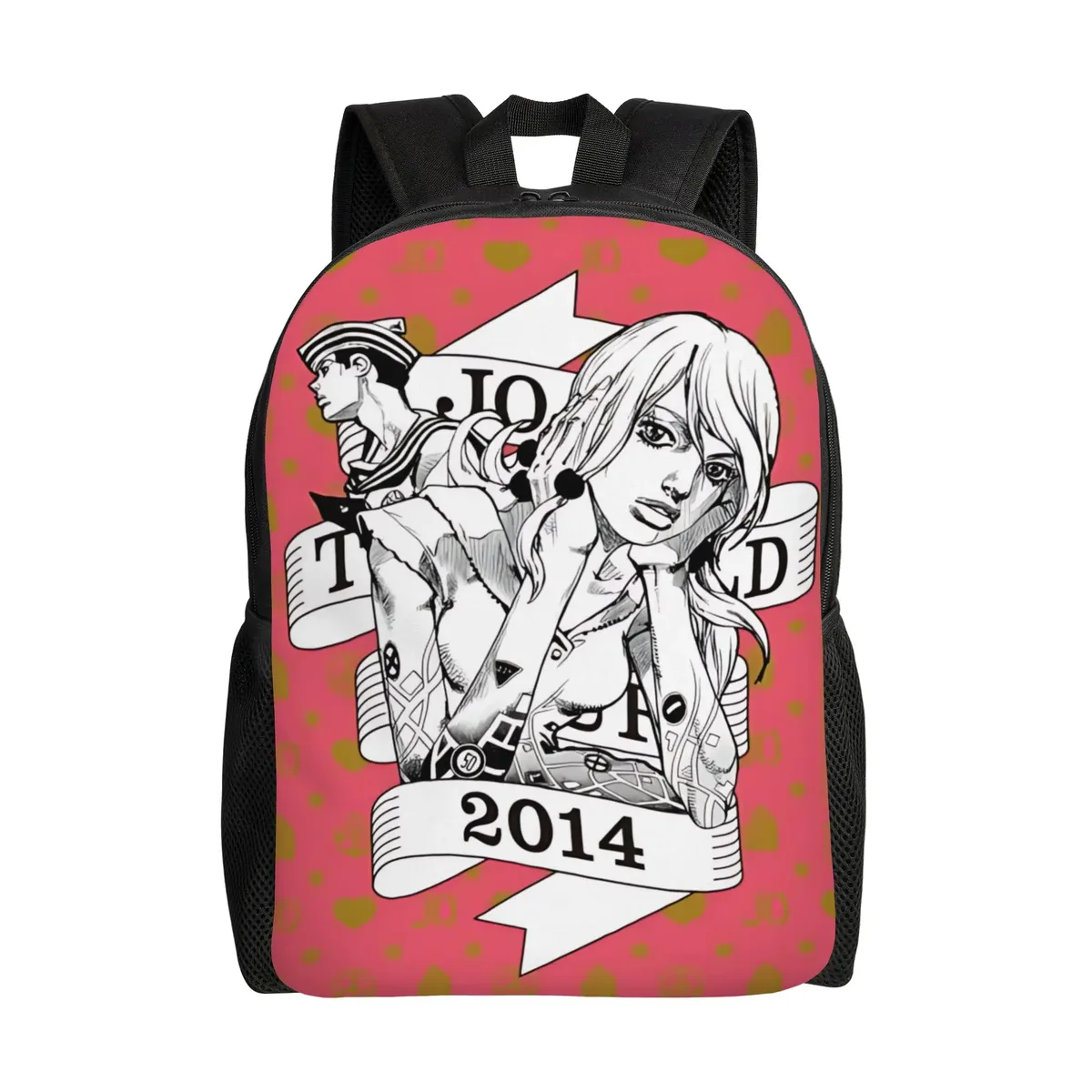 sac à dos jojo's bizarre adventure world, sac ita, sac à dos décontracté pour le camping avec fermeture éclair, motif anime jojo