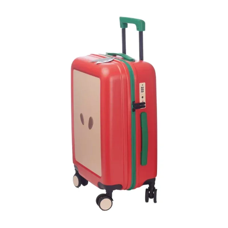 valise design pomme verte et pomme rouge 20 pouces 24 pouces, bagage à roulettes avec serrure tsa, roues silencieuses et durables |   unis