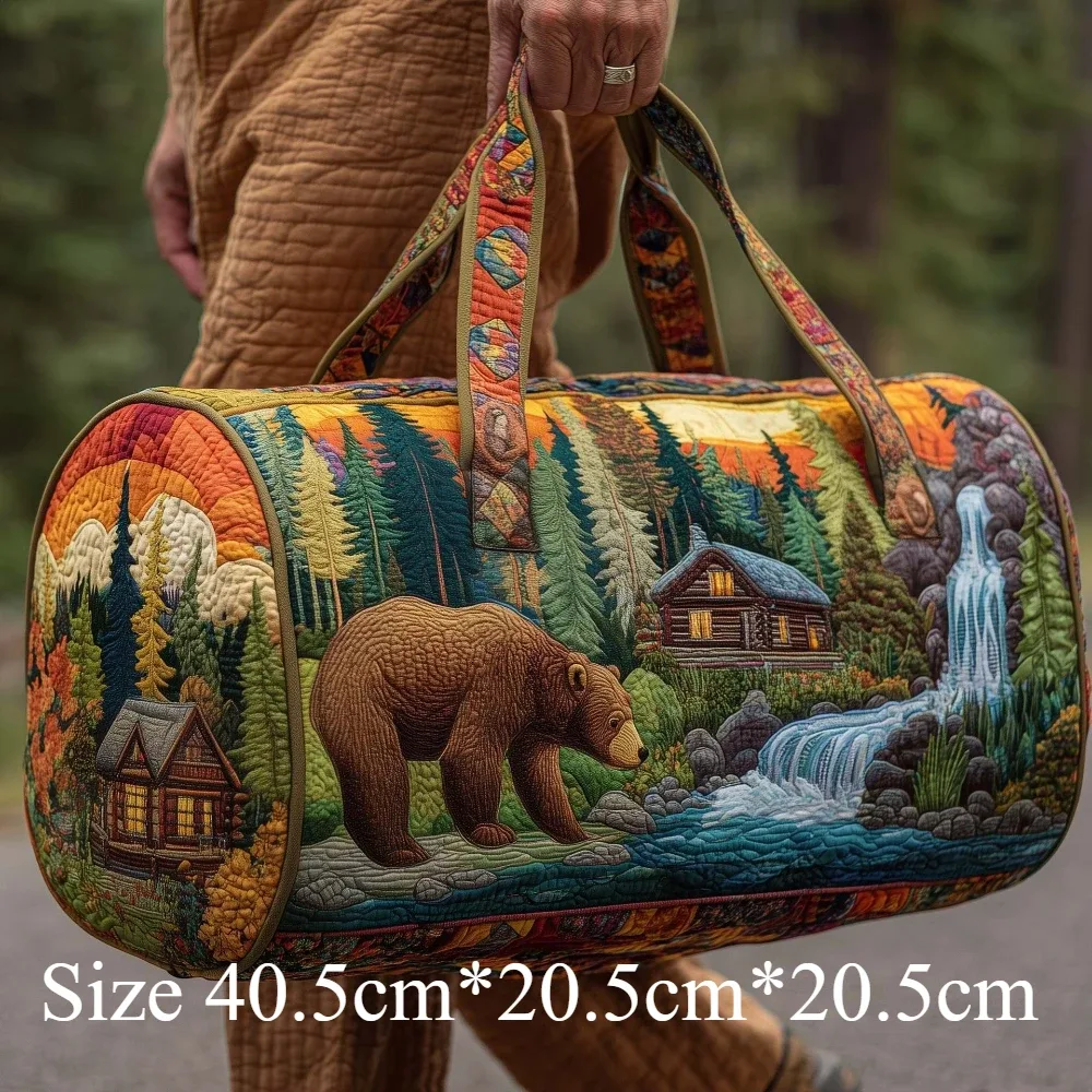 sac de voyage matelassé 3d imprimé animal ours flamant rose paon lama lion art bohème pour hommes femmes week-end plage voyage sacs