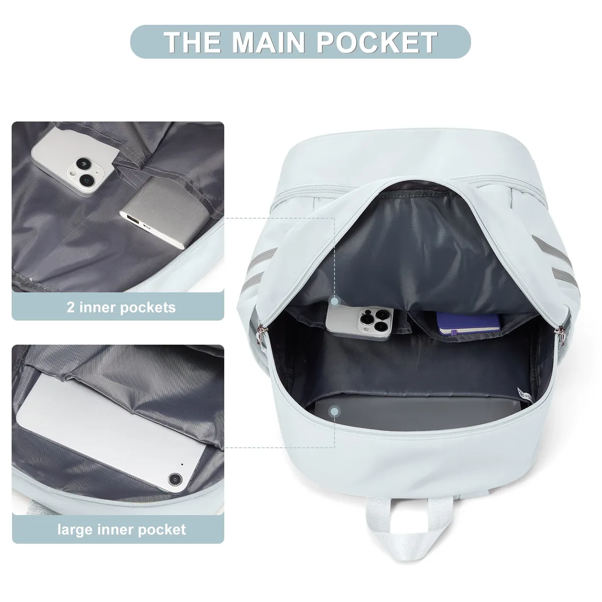 sac à dos de sport pour femmes avec compartiment à chaussures et poche humide, grand sac à dos de voyage léger, sac à dos de sport étanche