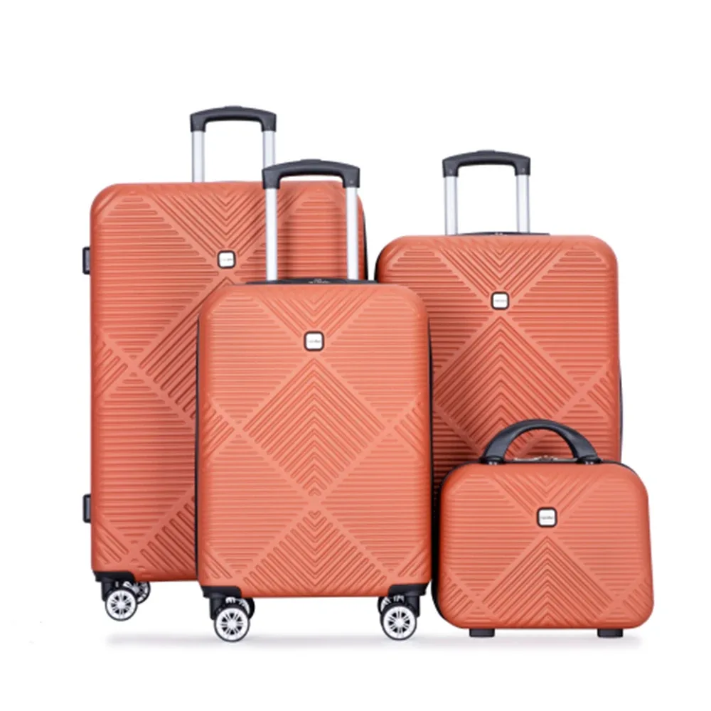 ensemble de bagages travelhouse 4 pièces, valise légère en abs avec roulettes pivotantes, 14" 20" 24" 28"