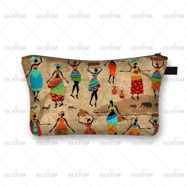 trousse à cosmétiques imprimée pour femmes africaines, sacs de maquillage pour dames afro, étui à cosmétiques pour filles, rangement portable pour rouge à lèvres, sacs de voyage, mode
