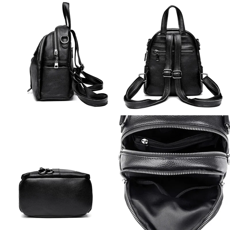 sac à dos en cuir véritable de haute qualité, sac à dos de voyage de luxe pour femmes, sac à dos en cuir de vache souple, nouveau sac à dos d'école à la mode pour femmes