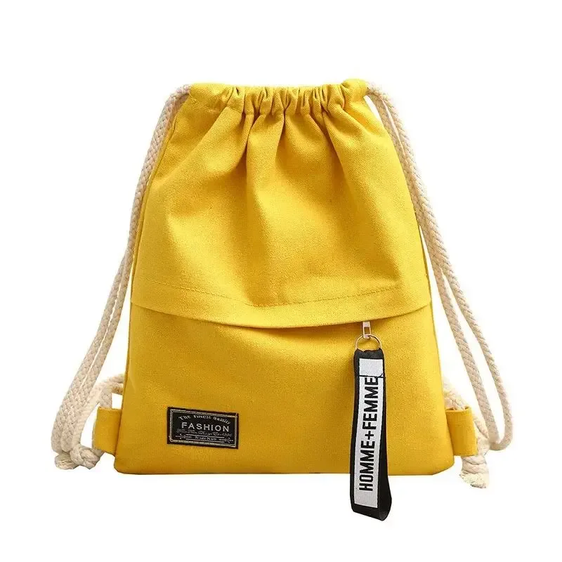 sac à dos en toile à cordon de serrage, sac à dos à double épaule, poche à cordon, sac à dos décontracté portable pour femmes et hommes, sac à dos de voyage, 1 pièce