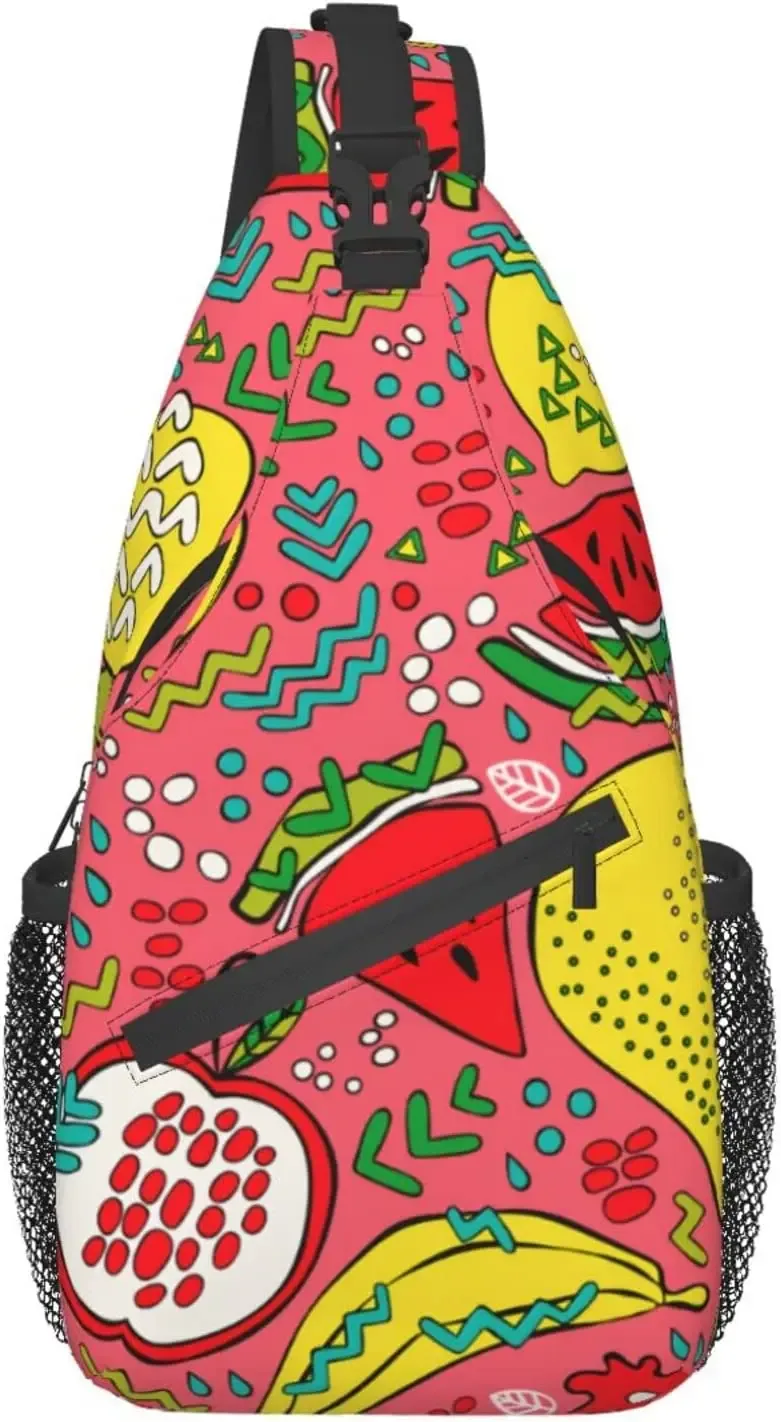 sac à bandoulière à motif de gels sans couture pour femmes et hommes, sacs à bandoulière à imprimé fruits, sac à dos décontracté, sac de poitrine, sac à dos initié