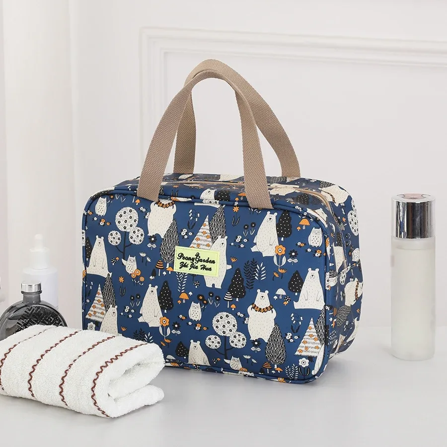 trousse de toilette portative de grande capacité, trousse de maquillage, sac de rangement portable étanche pour le bain et le fitness
