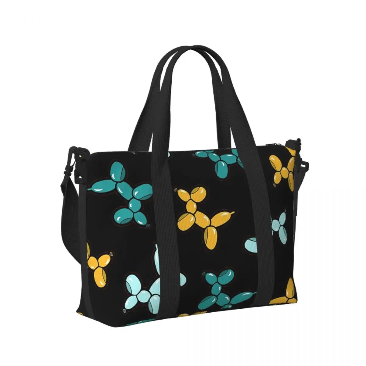 sac de voyage de plage rouge à motif de chiens d'animaux en ballon, fourre-tout de grande capacité pour salle de sport, yoga, sac à bandoulière de shopping pour femmes