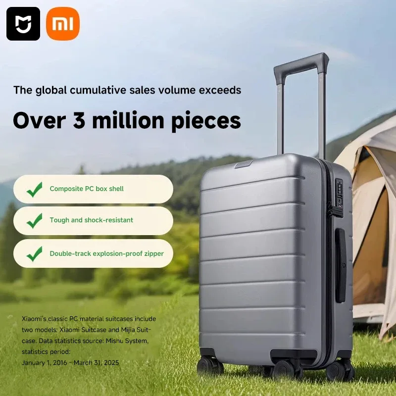 Valise Xiaomi Mijia de grande capacité, valise de 20 pouces, valise de cabine, valise à code, coffre à bagages