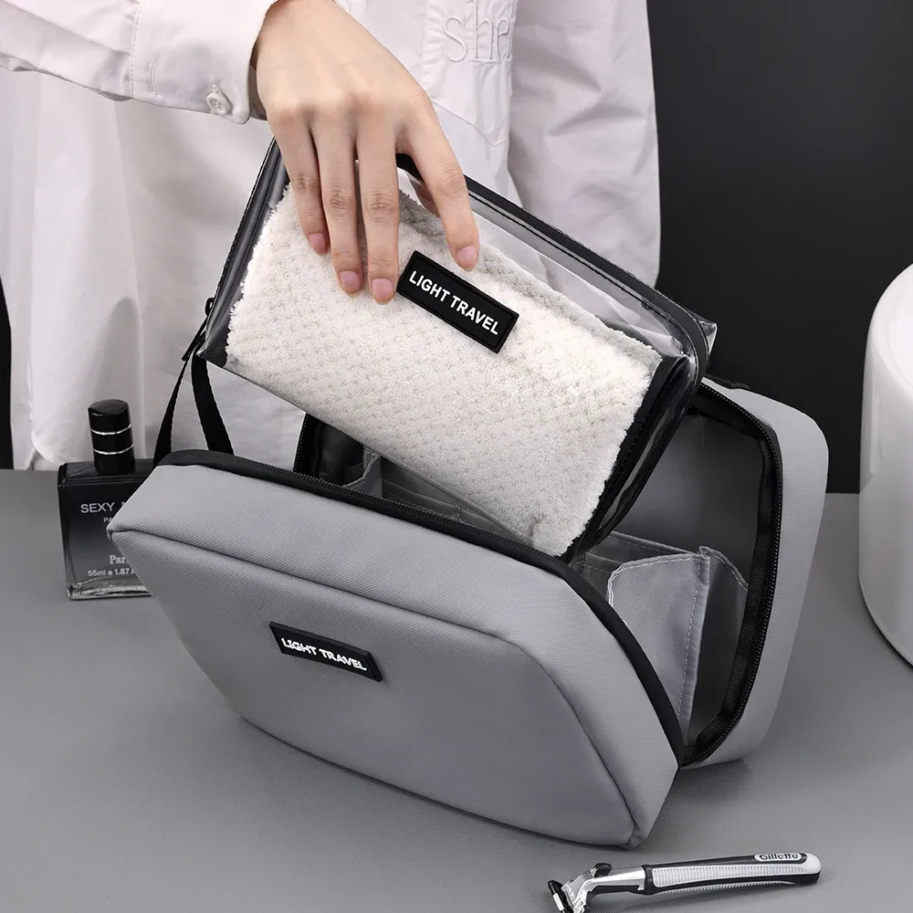 trousse de toilette suspendue imperméable grande capacité, sac de voyage cosmétique pour hommes et femmes, pochette pour articles de toilette et rasage