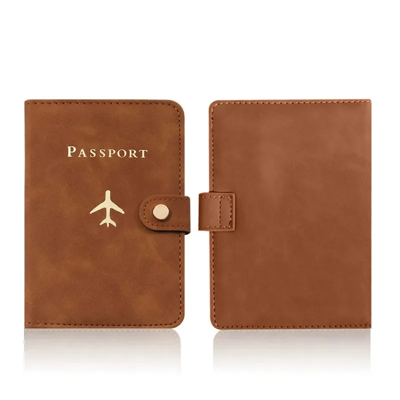 porte-passeport en cuir pu imprimé avion pour hommes et femmes avec poche zippée et emplacement pour carte sim, portefeuille pour documents de voyage