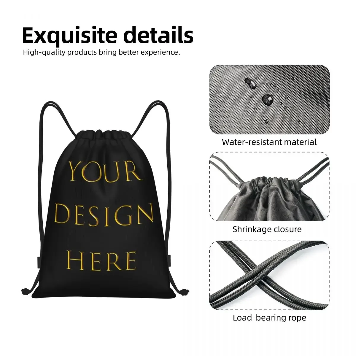 personnalisez votre photo logo texte impression cordon sac à dos gym sport sac à dos portable votre conception ici bricolage sac à provisions sac