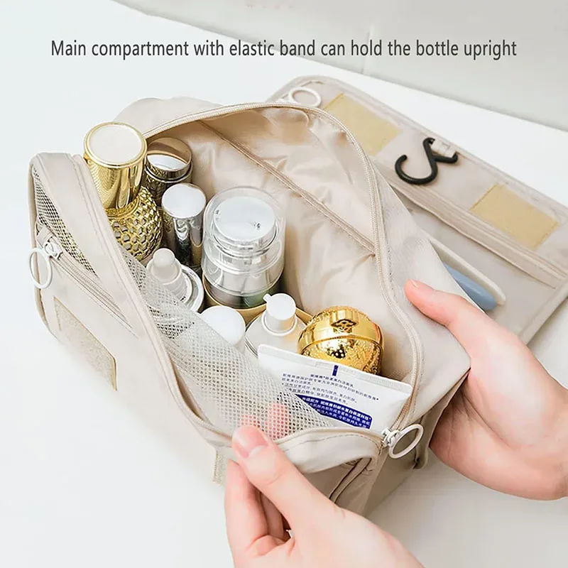 sac de maquillage de voyage, organisateur de produits de toilette étanche, nécessaire de haute qualité pour femmes, crochet de salle de bain, pochette de lavage, sac de rangement de maquillage à crochet