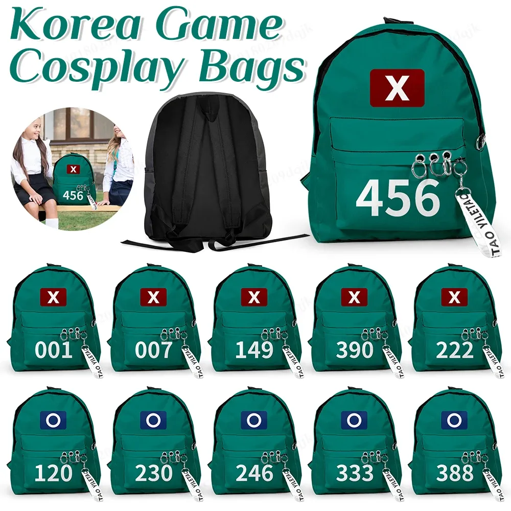 sac à dos cosplay game season2 coréen, sacs à bandoulière unisexes imprimés solides, sacs à main d'école de grande capacité pour étudiants