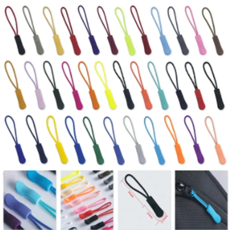 extracteur de fermeture éclair, étiquette de corde d'extrémité, clip de remplacement, fixateur de boucle pour cordon à fermeture éclair, sac de voyage, valise, tente, sac à dos, 10/20 pièces