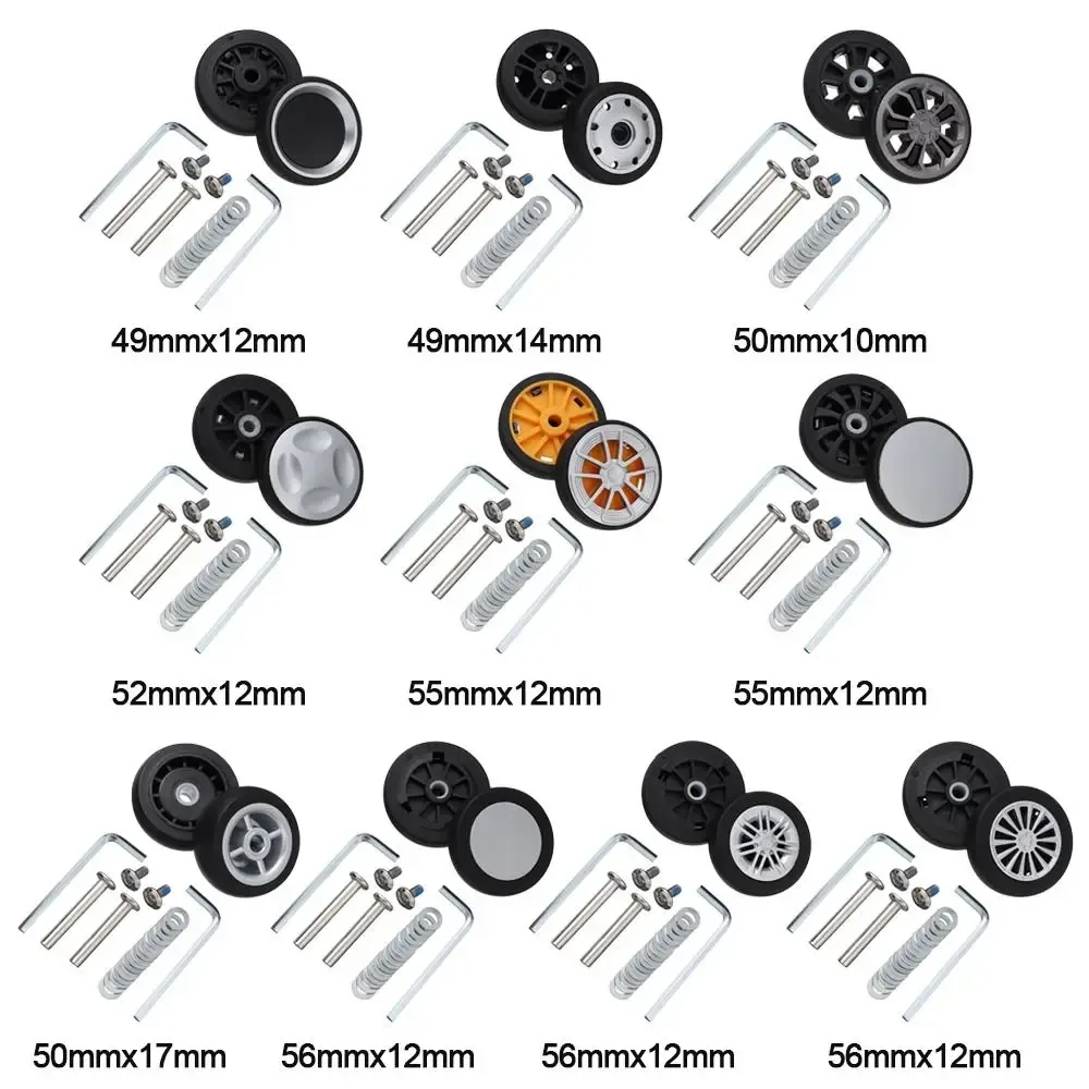 roues de remplacement avec vis pour valise de voyage, kit de réparation d'essieux, roulette silencieuse durable, bricolage, 2 pièces