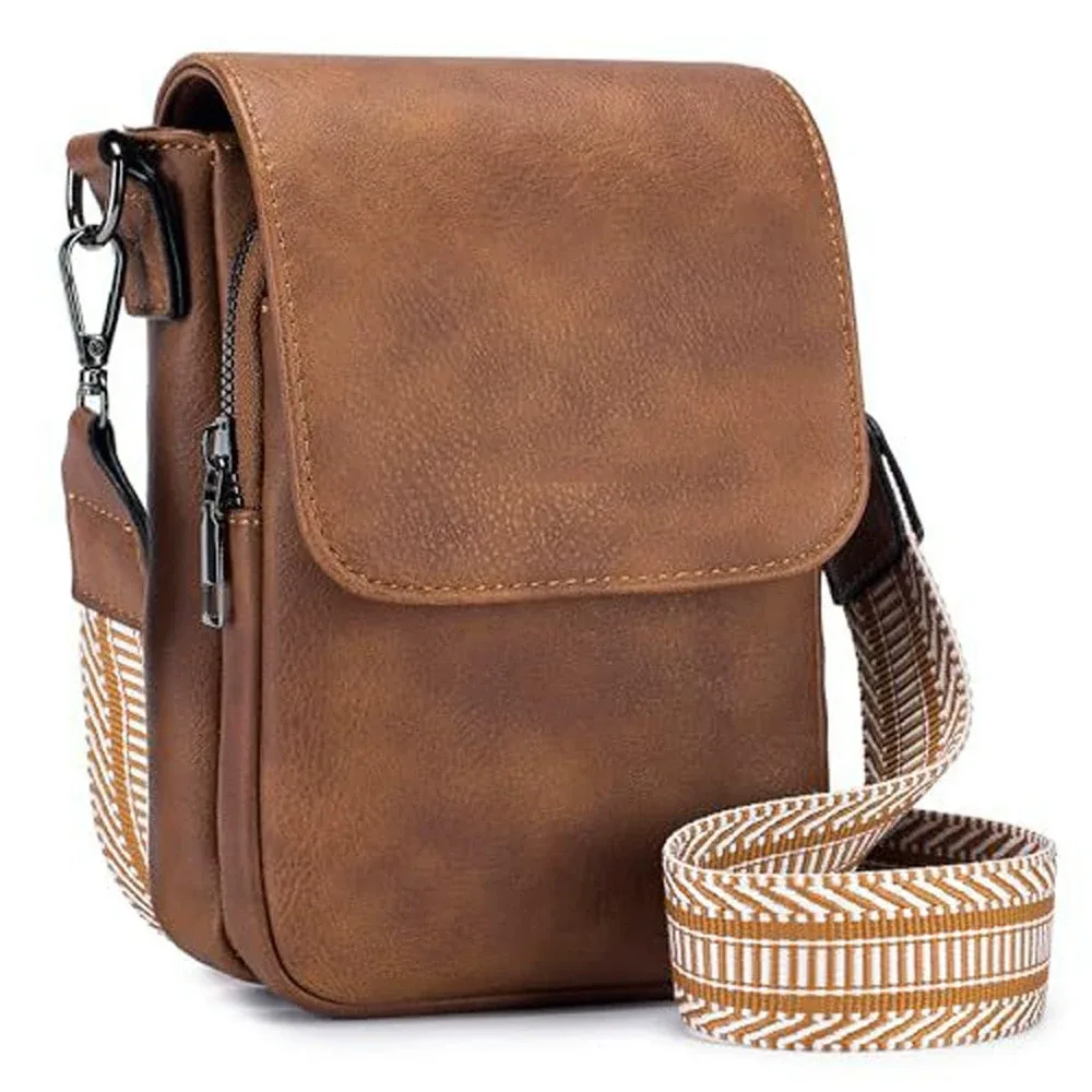 sac à bandoulière rétro en cuir pu pour femmes, large bandoulière simple avec couvercle, petit sac carré à la mode, nouvelle collection