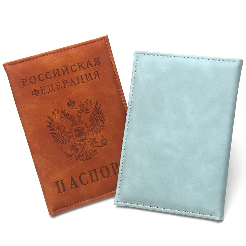 porte-passeport en cuir pour hommes et femmes, style fédération russe, étui pour passeport, porte-carte d'identité, porte-billet