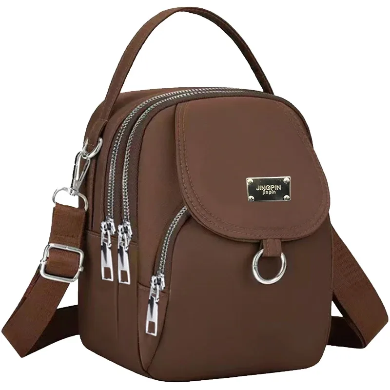 sac à dos convertible compact grace, sac en nylon léger de couleur unie avec large bandoulière amovible