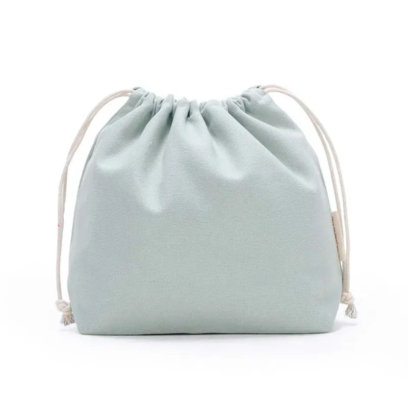 sacs à provisions en toile réutilisables pour femmes, sac de rangement de voyage, fourre-tout en coton, poudres à bijoux, poches à soupe, proximité solide, 27x20cm