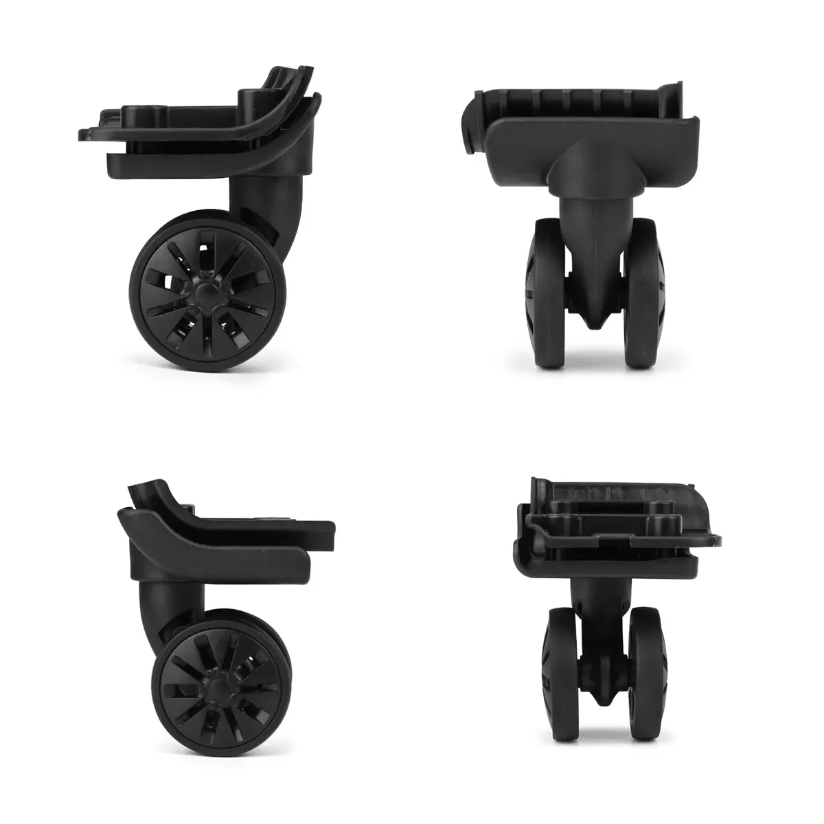 guguluza 1 paire de roues de rechange pour valise avec 4 trous de fixation, roulettes de chariot double rangée 360° ° kit de réparation de spinner