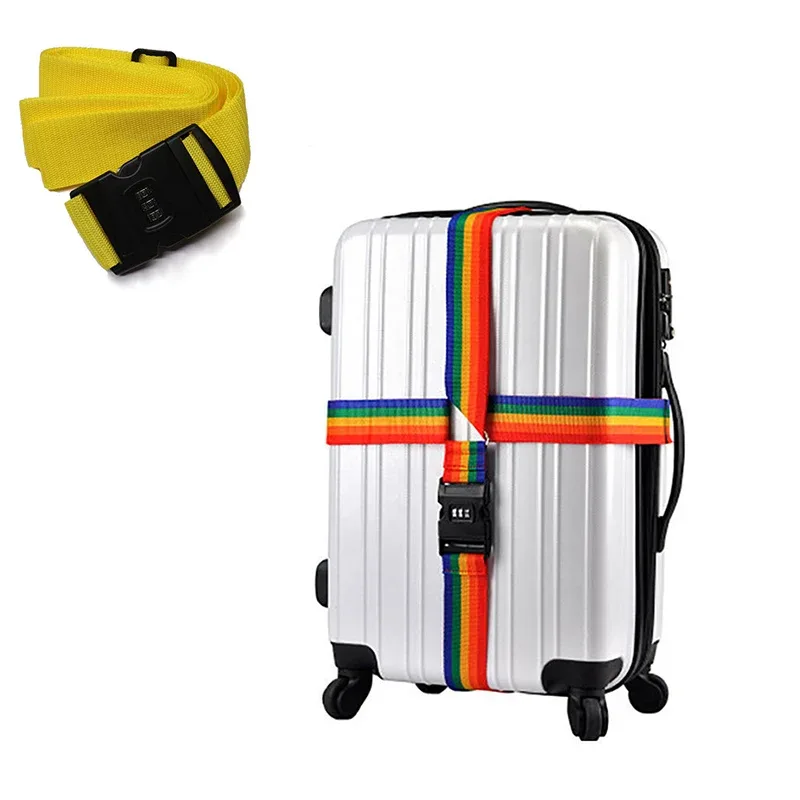 sangle sécurité accessoire voyage nylon multicolore réglable cadenas mot passe jaune rouge vert bleu noir gris beige rose kaki