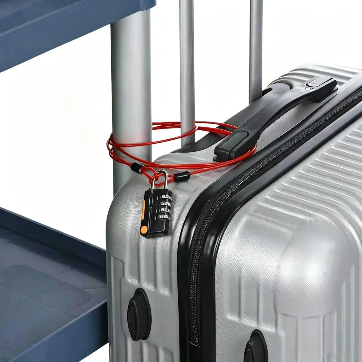 cadenas serrure tsa métallique chaîne noire boutons orange voyage robuste sécurité combinatoire usage bagage vélo