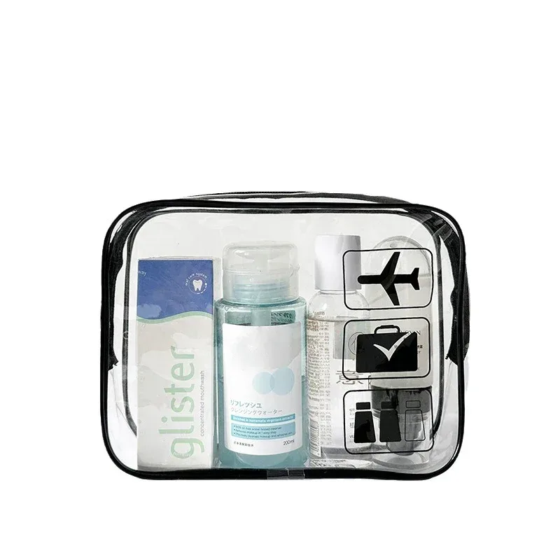 sac à cosmétiques de maquillage transparent, pochette de toilette de voyage portable, pochette transparente étanche, rangement, kit de lavage de voyage à domicile, 2025