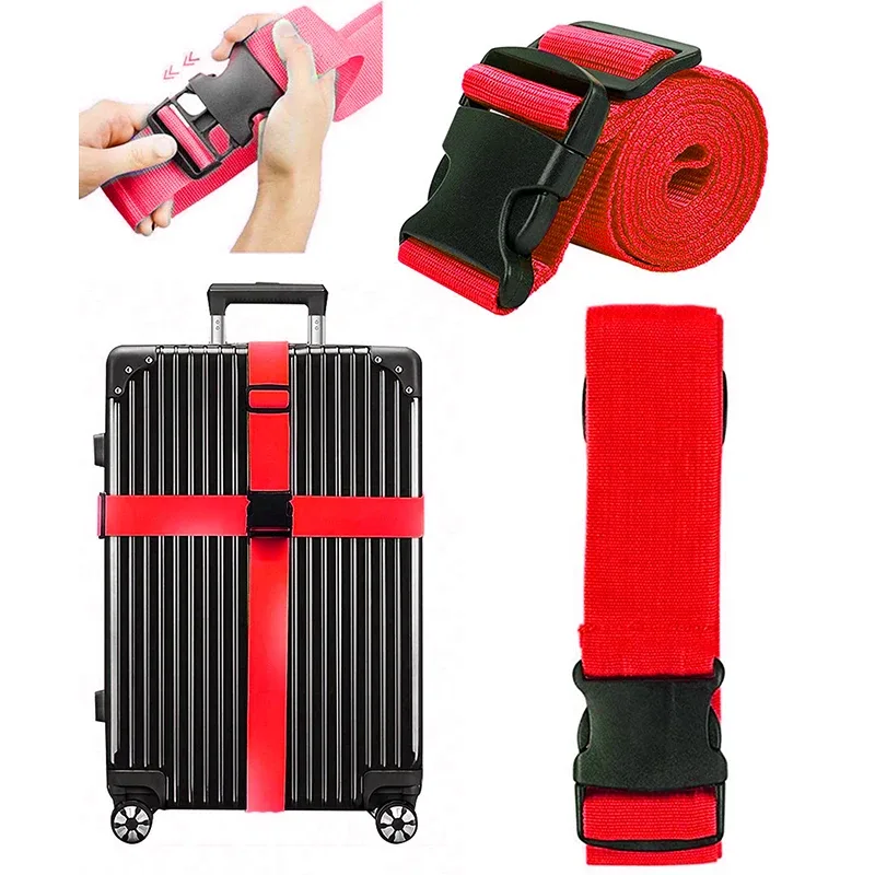 nouveau sangles de bagage droites pour valise, ceinture de bagage avec boucle de déverrouillage réglable, accessoire de voyage facilement identifiable