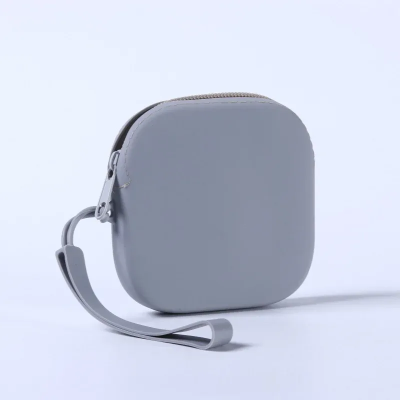 pochette de rangement en silicone, sac à cosmétiques à fermeture éclair, matériau en silicone souple, cadeau multicolore pour bricolage